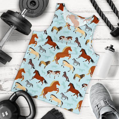 Horse Cute Themed Pattern Print Men Tank Top