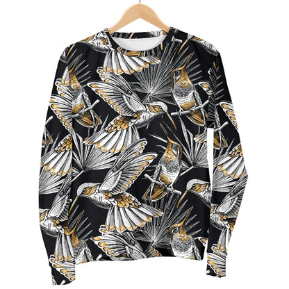 Hummingbird Gold Design Themed Print Men Long Sleeve Sweatshirt