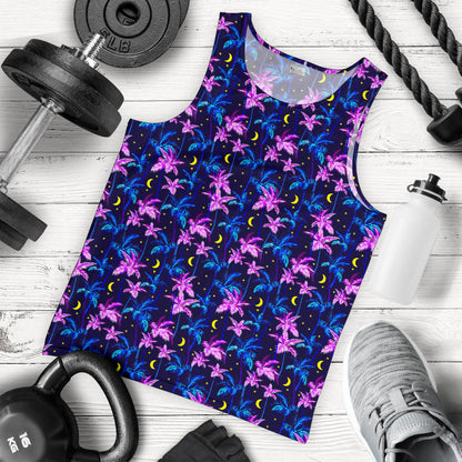 Palm Tree Night Scene Design Print Men Tank Top
