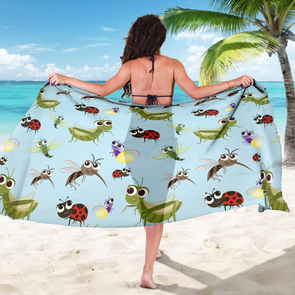 Ladybug Pattern Print Design 01 Sarong Pareo Wrap