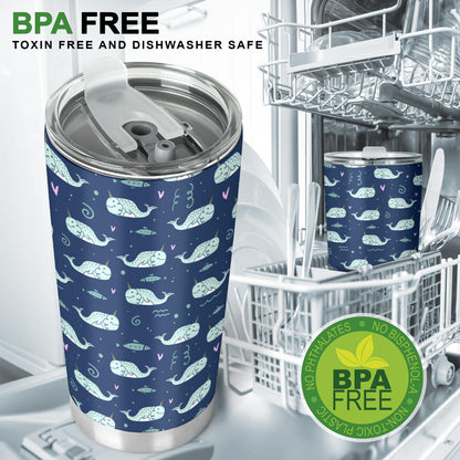 Narwhal Design Print Tumbler