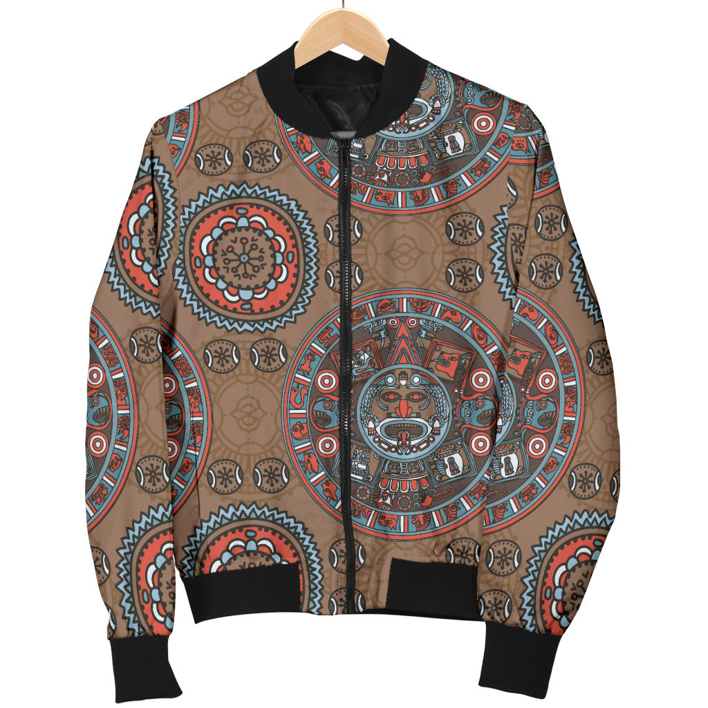 Calendar Aztec Design Print Pattern Men Bomber Jacket