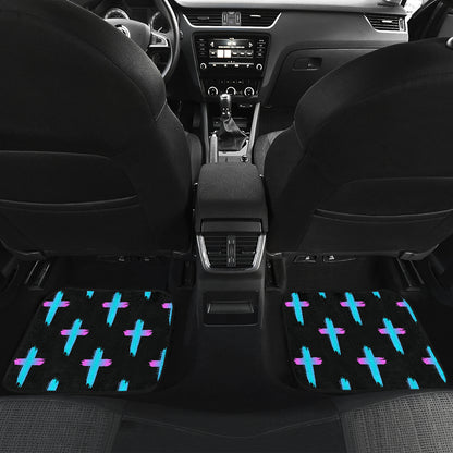 Christian Cross neon Pattern Car Floor Mats Front Back
