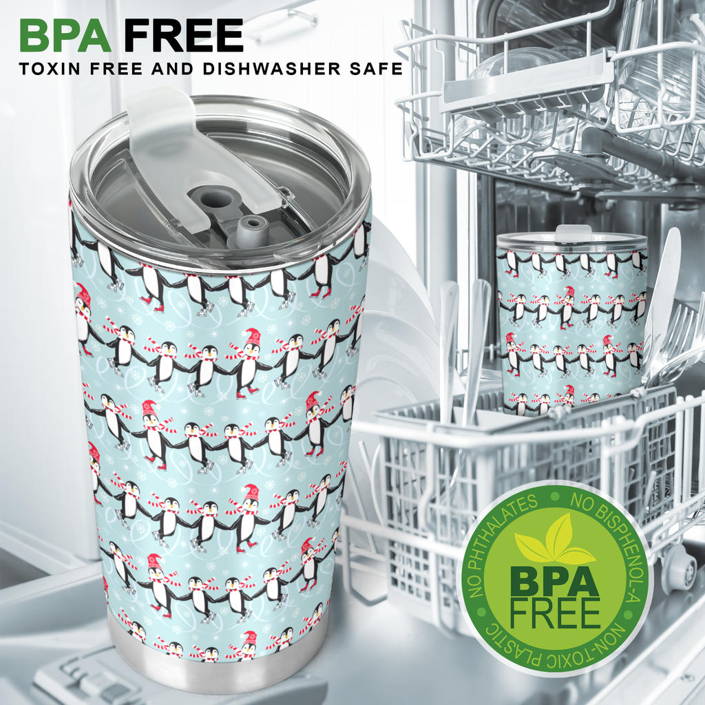 Penguin Sking Design Tumbler