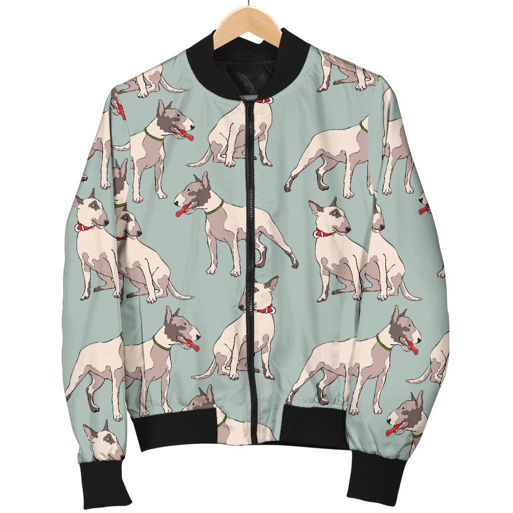 Bull Terrier Cute Print Pattern Men Bomber Jacket
