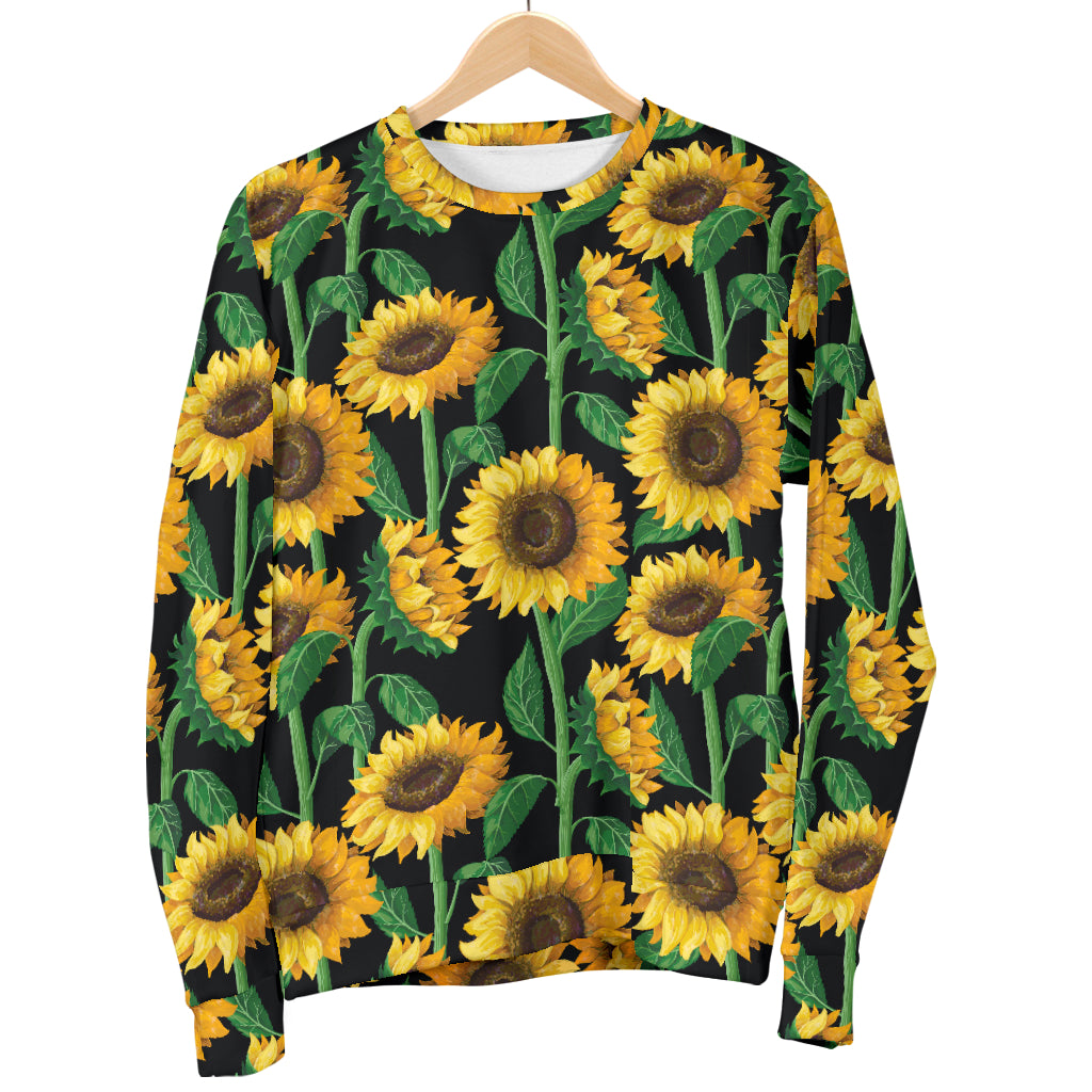Sunflower Realistic Print Pattern Men Long Sleeve Sweatshirt