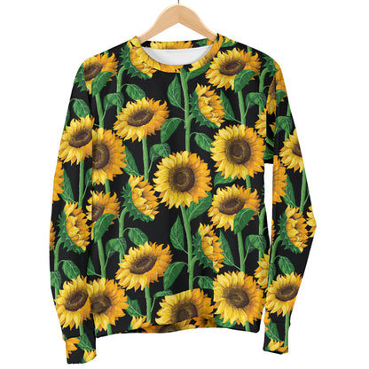 Sunflower Realistic Print Pattern Men Long Sleeve Sweatshirt