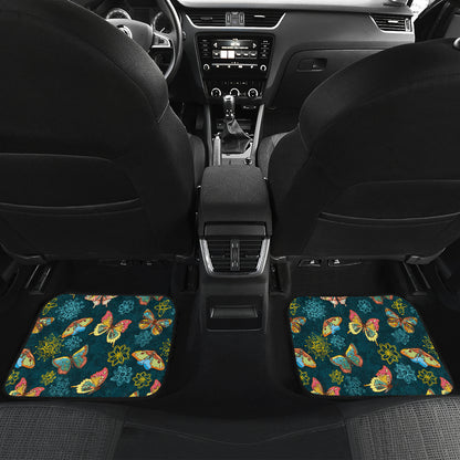 Butterfly Hand Draw Print Pattern Car Floor Mats Front Back