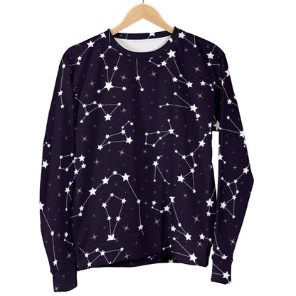 Zodiac Star Pattern Design Print Men Long Sleeve Sweatshirt