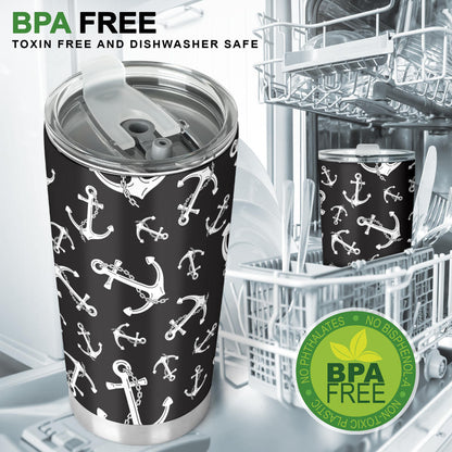 Anchor Black White Tumbler