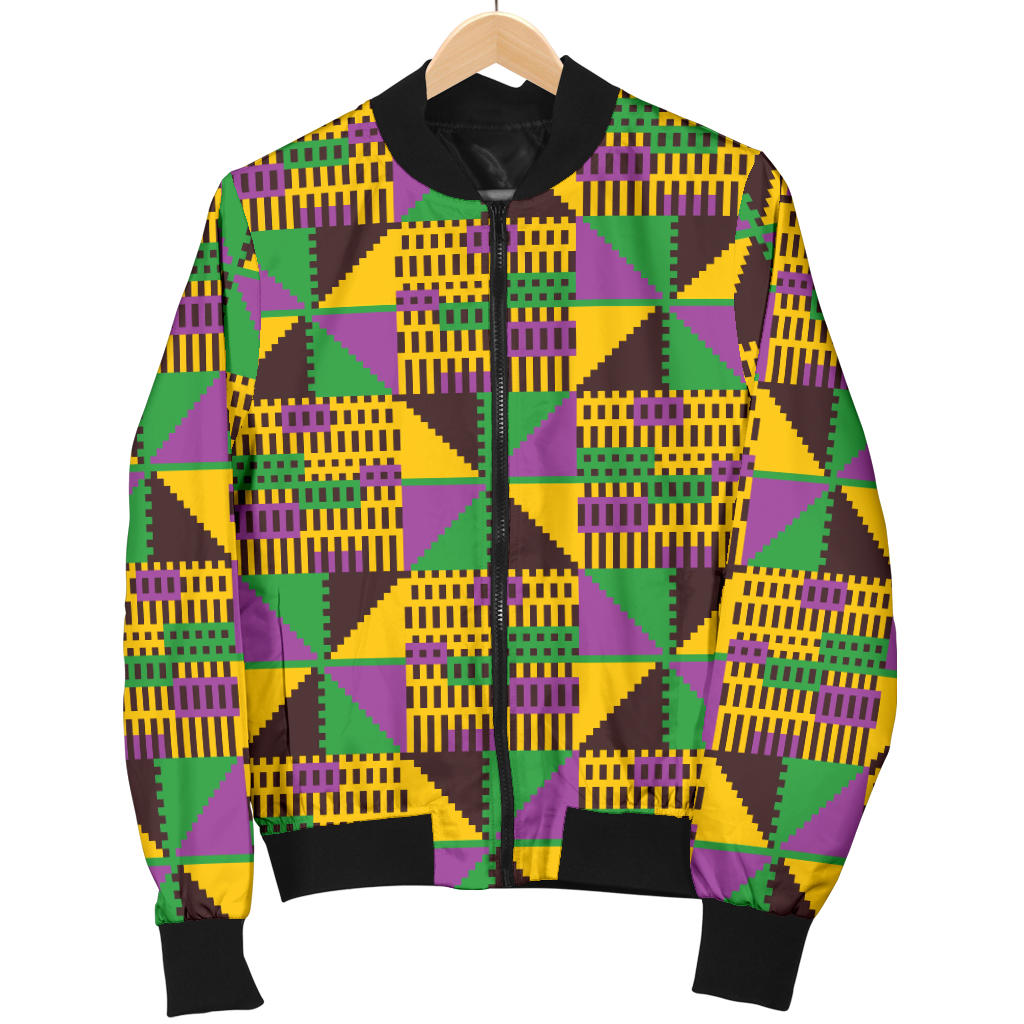 Kente Triangle Design African Print Men Bomber Jacket