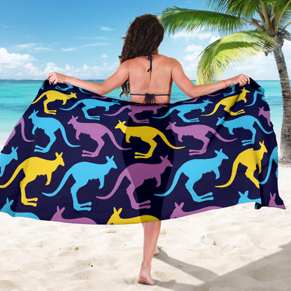 Kangaroos Pattern Print Design 02 Sarong Pareo Wrap