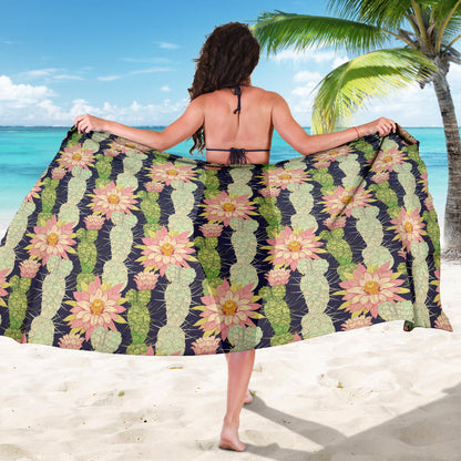Cactus Pattern Print Design 01 Sarong Pareo Wrap