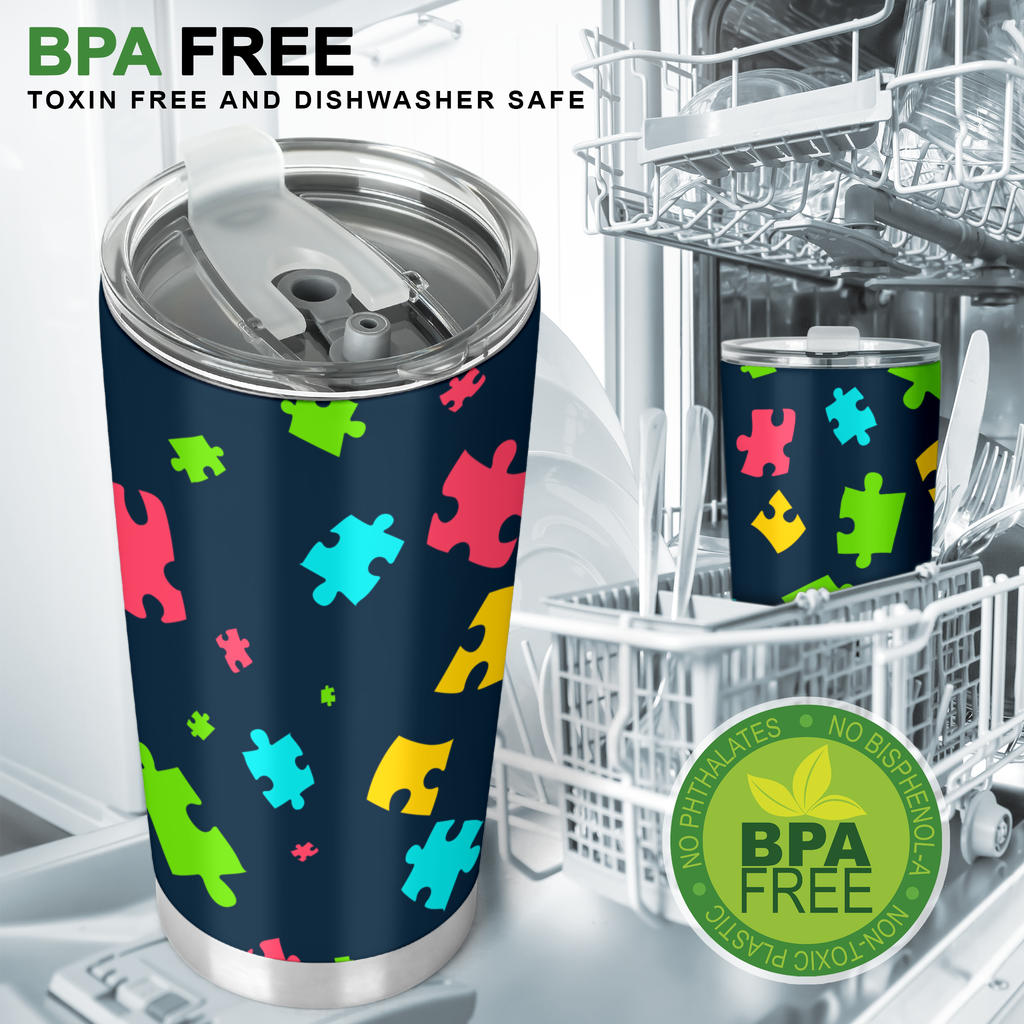 Autism Awareness Colorful Design Print Tumbler