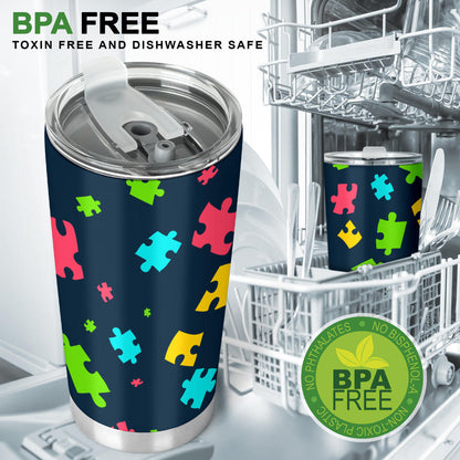 Autism Awareness Colorful Design Print Tumbler