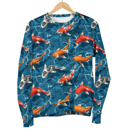 Koi Carp Water Design Themed Print Women Long Sleeve Sweatshirt