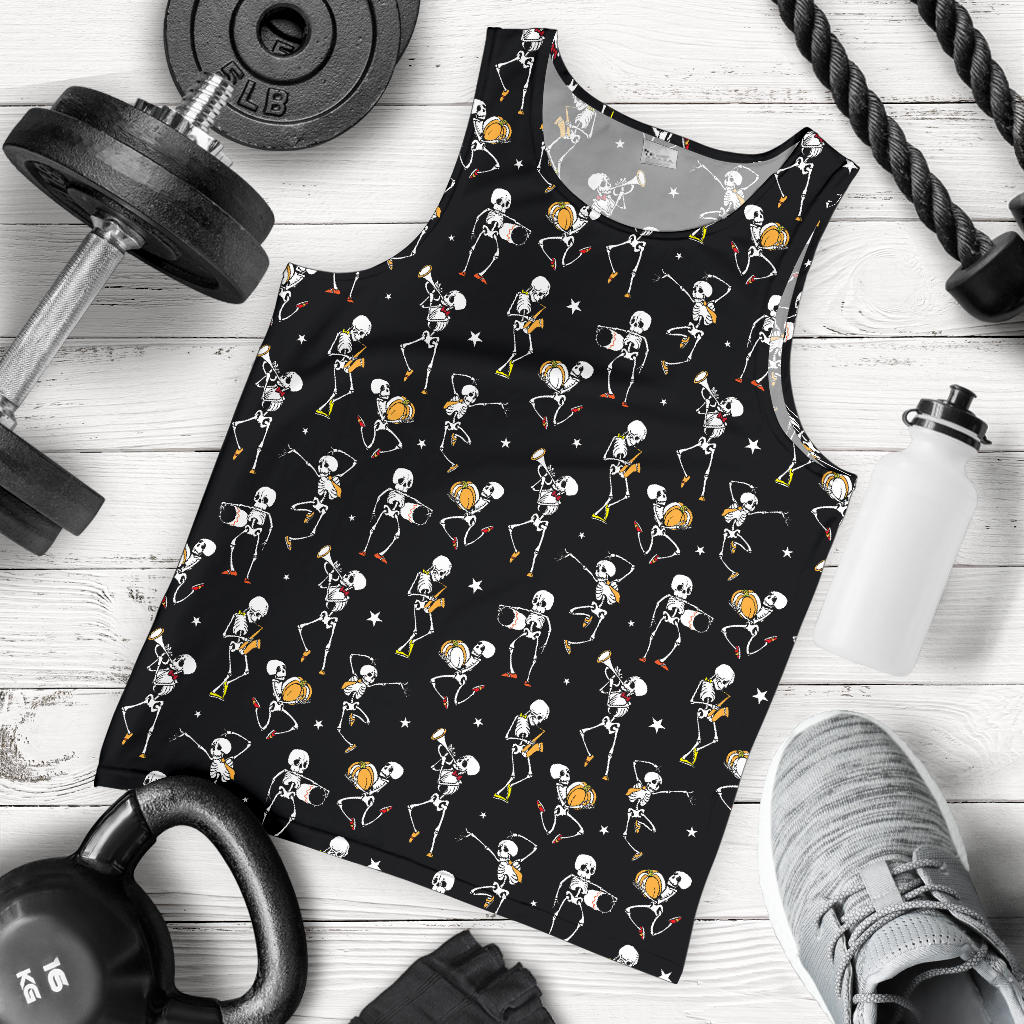 Skeleton Dance Print Men Tank Top