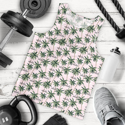 Aloha Beach Pattern Design Themed Print Men Tank Top