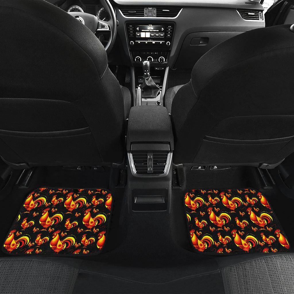 Rooster Print Themed Car Floor Mats Front Back