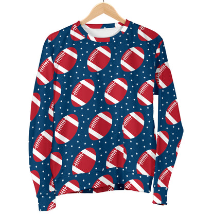 American Football Star Design Pattern Men Long Sleeve Sweatshirt