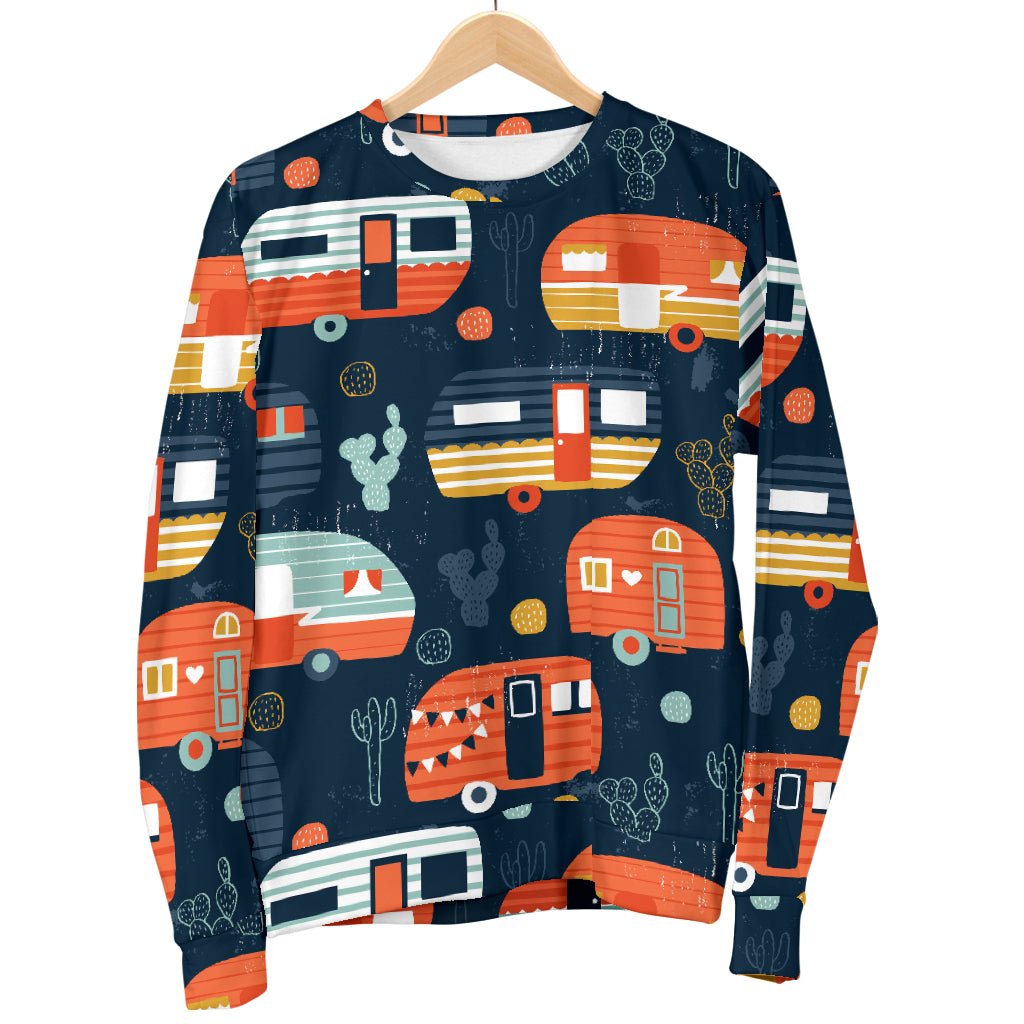 Camper Caravan Print Pattern Men Long Sleeve Sweatshirt