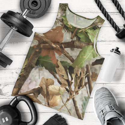 Camo Realistic Tree Forest Print Men Tank Top