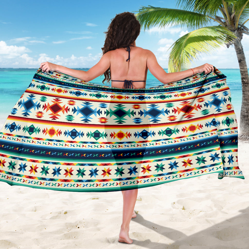 Aztec Pattern Print Design 02 Sarong Pareo Wrap