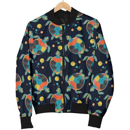 Sea Turtle Colorful with bubble Print Men Bomber Jacket