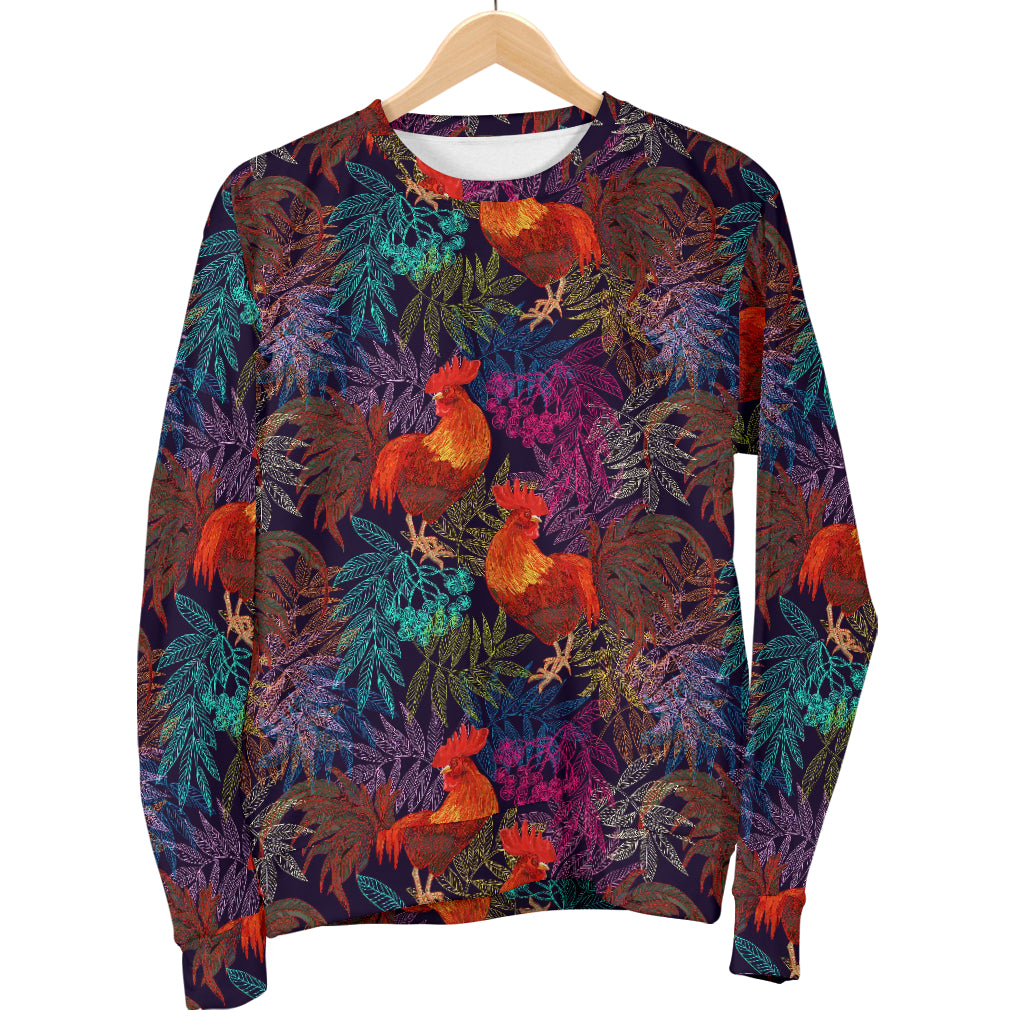 Rooster Print Style Men Long Sleeve Sweatshirt