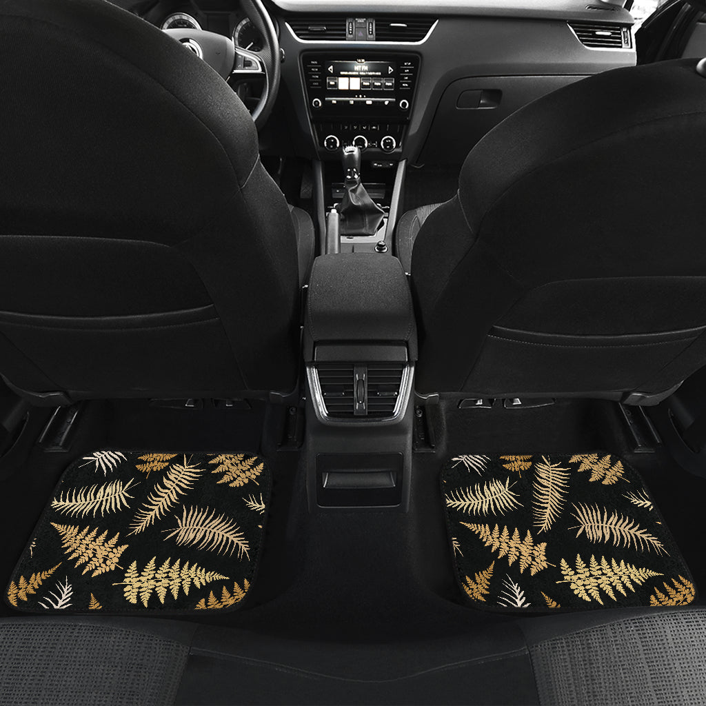 Fern Leave Bright Print Pattern Car Floor Mats Front Back