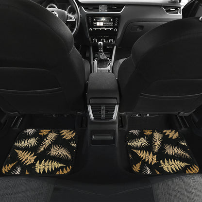 Fern Leave Bright Print Pattern Car Floor Mats Front Back