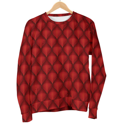 Dragons Red Skin Texture Men Long Sleeve Sweatshirt