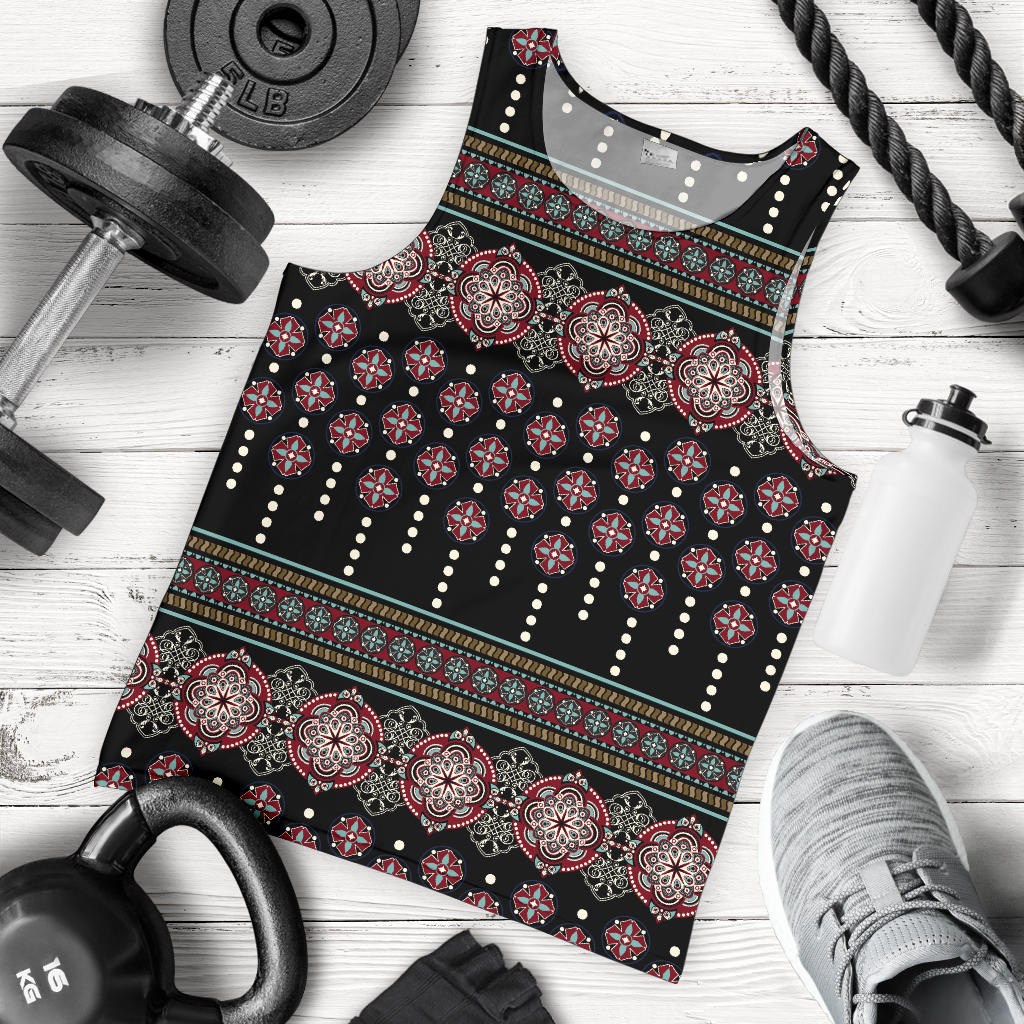 Ethnic Dot Style Print Pattern Men Tank Top