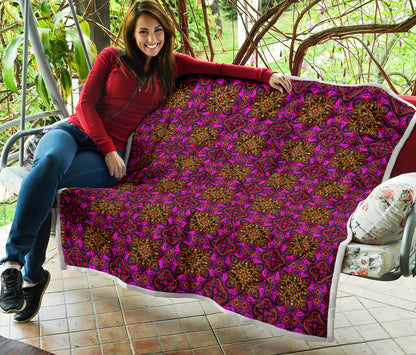 kaleidoscope Abstract Print Design Quilt Bedspread