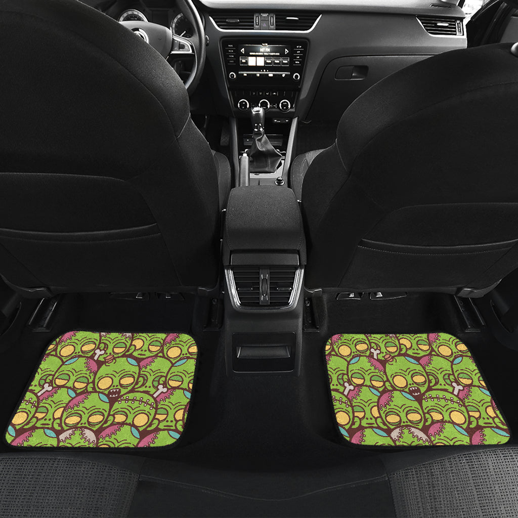 Zombie Head Design Pattern Print Car Floor Mats Front Back