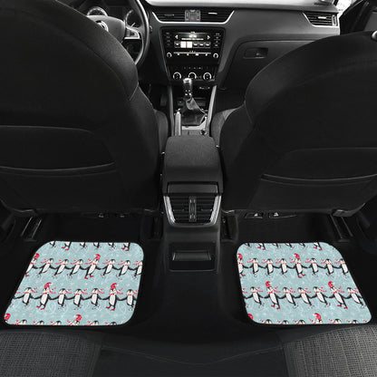 Penguin Sking Design Car Floor Mats Front Back