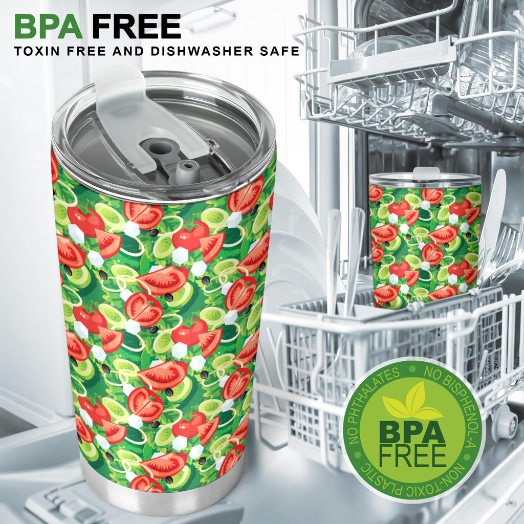 Vegan Salad Themed Design Print Tumbler