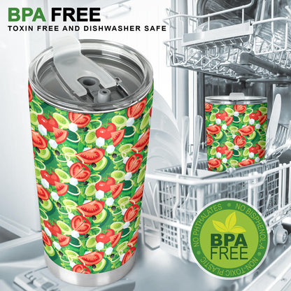 Vegan Salad Themed Design Print Tumbler