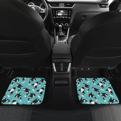Whale Action Design Themed Print Car Floor Mats Front Back