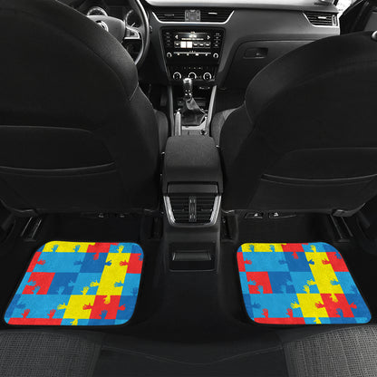 Autism Awareness Design Themed Print Car Floor Mats Front Back