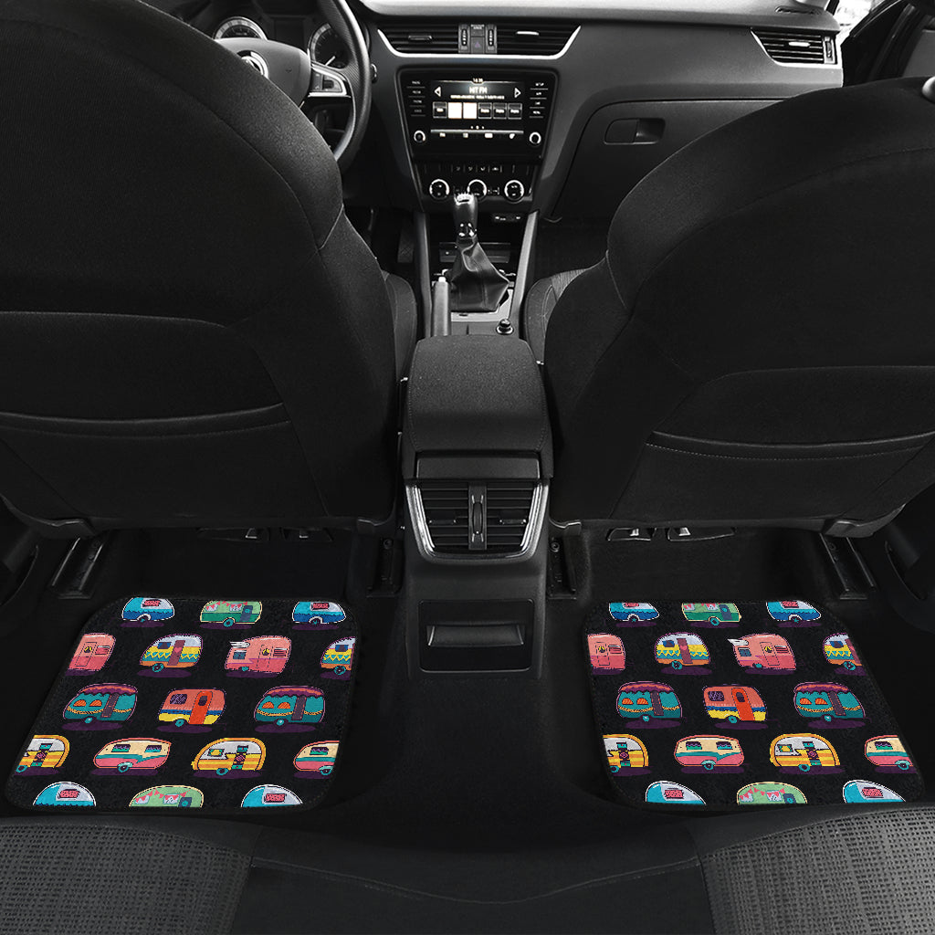 Camper Camping Pattern Car Floor Mats Front Back