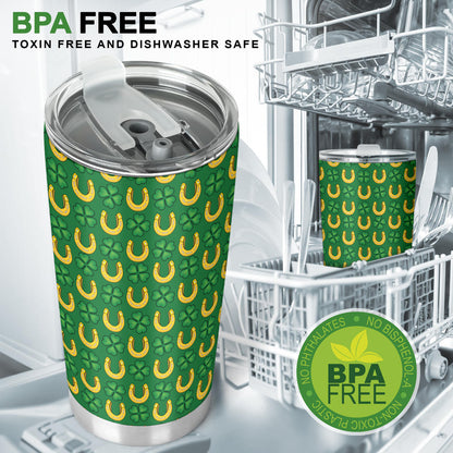 Shamrock Horseshoes Print Pattern Tumbler