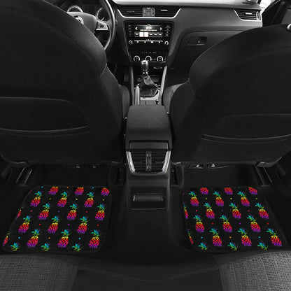 Pineapple Rainbow Dot Print Car Floor Mats Front Back