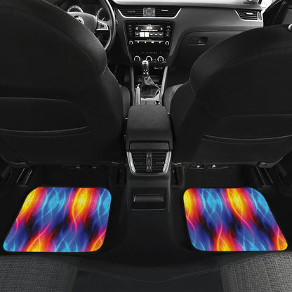 Flame Fire Blue Design Print Car Floor Mats Front Back