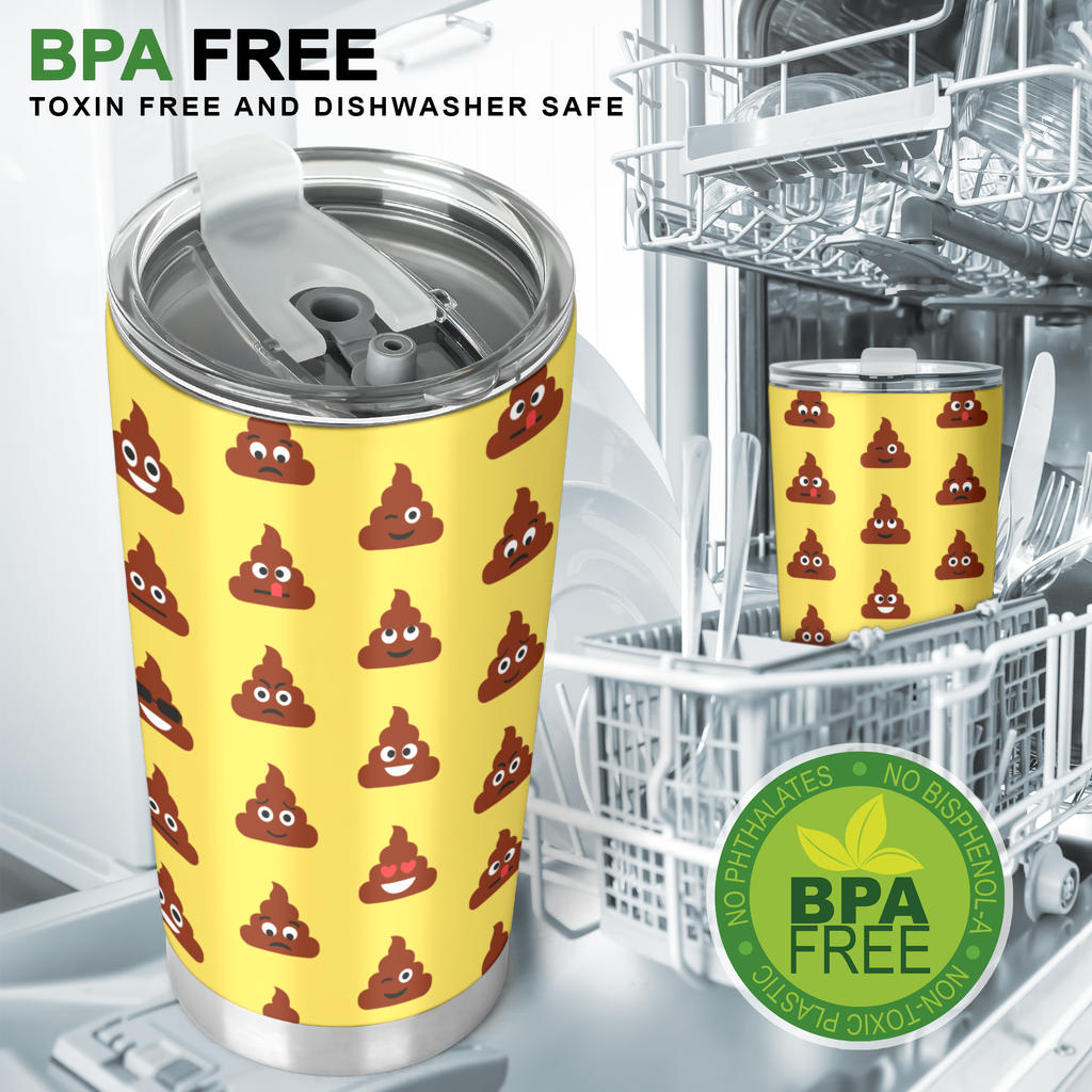 Emoji Poop Print Pattern Tumbler