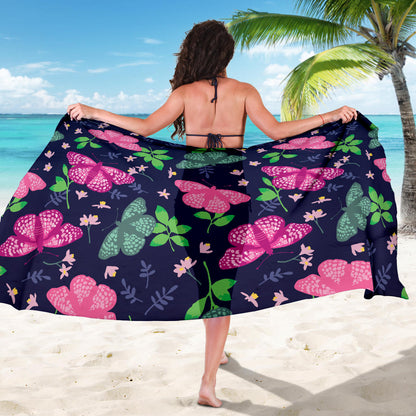 Monarch Butterfly Pattern Print Design 03 Sarong Pareo Wrap