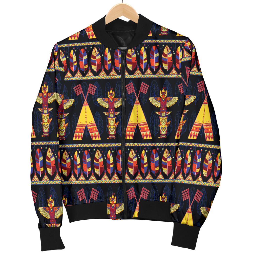 Totem Pole Design Men Bomber Jacket