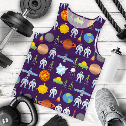 Alien Astronaut Planet Men Tank Top