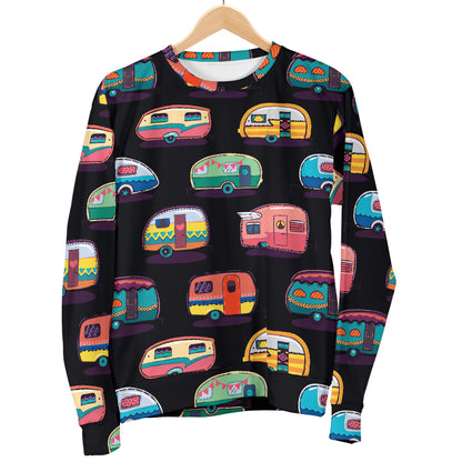 Camper Camping Pattern Women Long Sleeve Sweatshirt