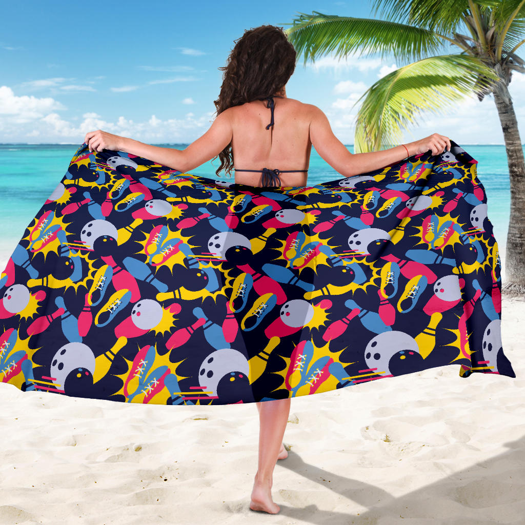 Bowling Pattern Print Design 02 Sarong Pareo Wrap